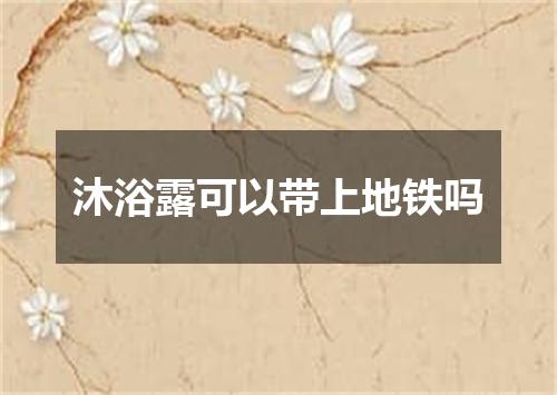 沐浴露可以带上地铁吗