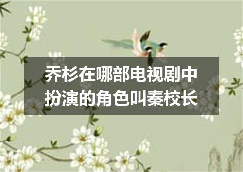 乔杉在哪部电视剧中扮演的角色叫秦校长