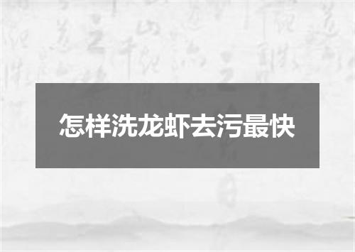 怎样洗龙虾去污最快