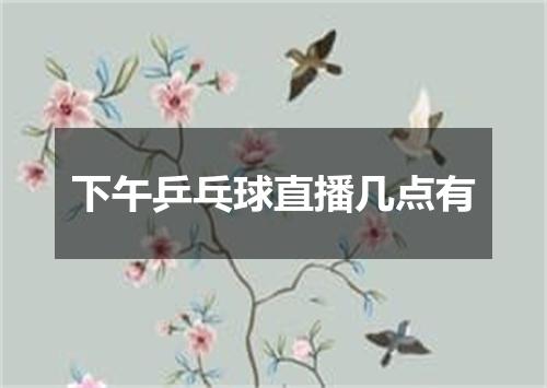 下午乒乓球直播几点有