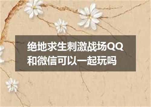 绝地求生刺激战场QQ和微信可以一起玩吗