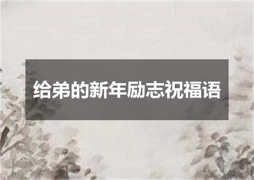 给弟的新年励志祝福语