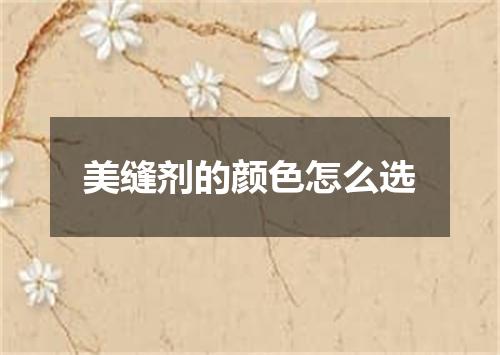 美缝剂的颜色怎么选