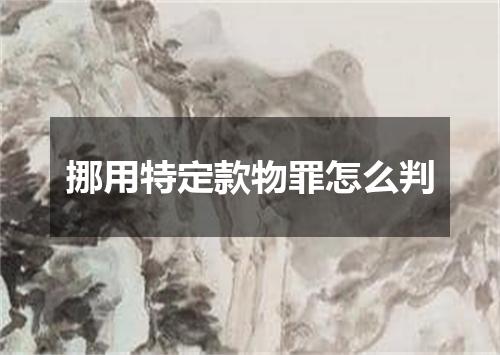 挪用特定款物罪怎么判
