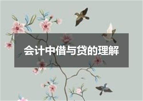 会计中借与贷的理解