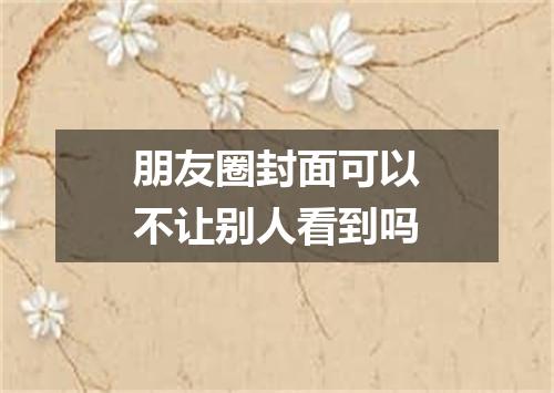 朋友圈封面可以不让别人看到吗