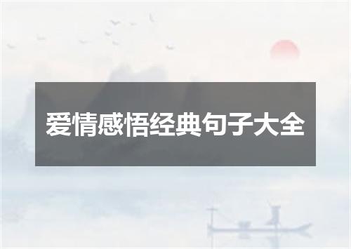 爱情感悟经典句子大全