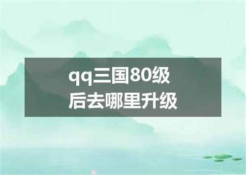 qq三国80级后去哪里升级