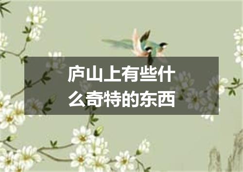 庐山上有些什么奇特的东西