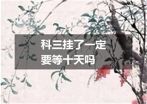 科三挂了一定要等十天吗