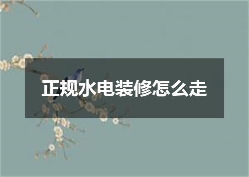 正规水电装修怎么走