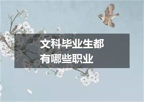 文科毕业生都有哪些职业
