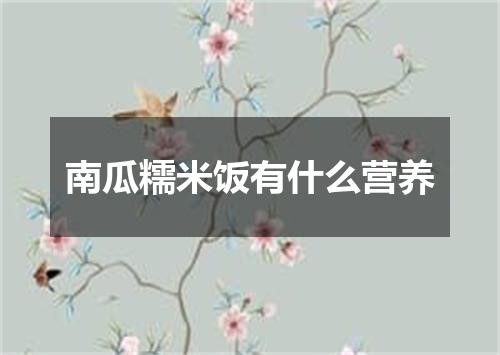 南瓜糯米饭有什么营养