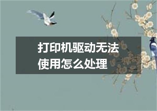 打印机驱动无法使用怎么处理