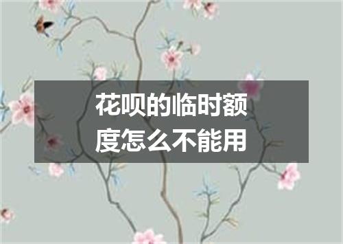 花呗的临时额度怎么不能用