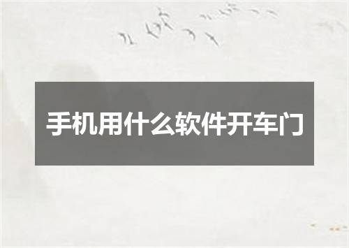 手机用什么软件开车门