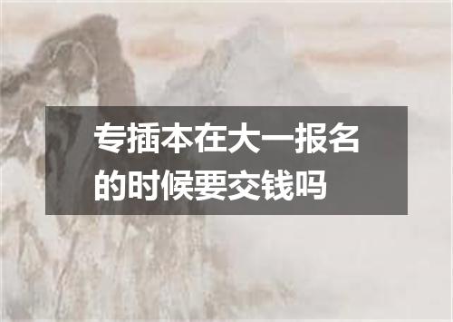专插本在大一报名的时候要交钱吗