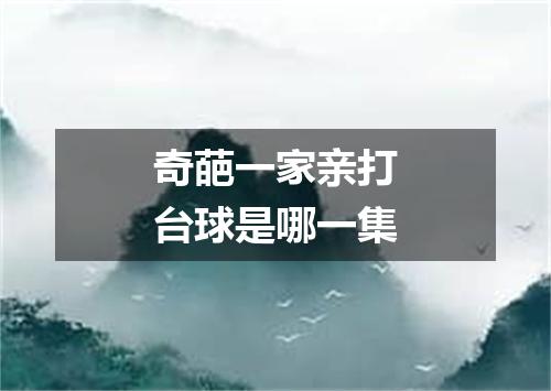 奇葩一家亲打台球是哪一集