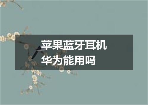 苹果蓝牙耳机华为能用吗