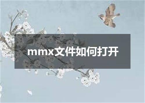mmx文件如何打开