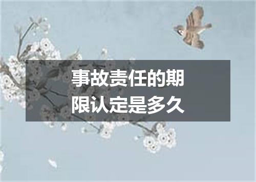 事故责任的期限认定是多久