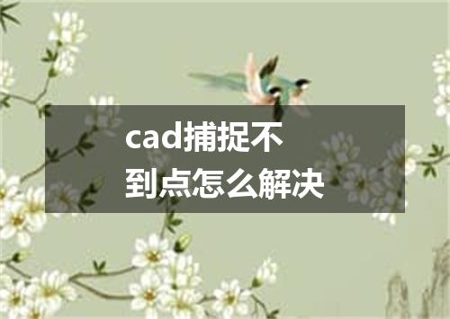 cad捕捉不到点怎么解决