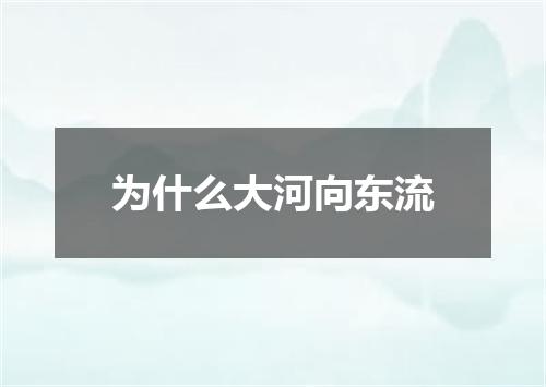 为什么大河向东流