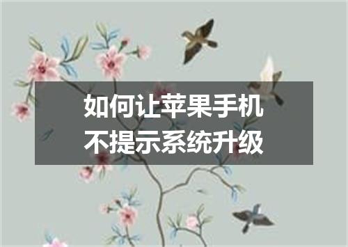 如何让苹果手机不提示系统升级