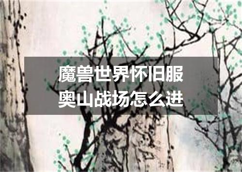 魔兽世界怀旧服奥山战场怎么进