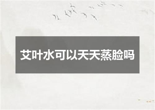 艾叶水可以天天蒸脸吗