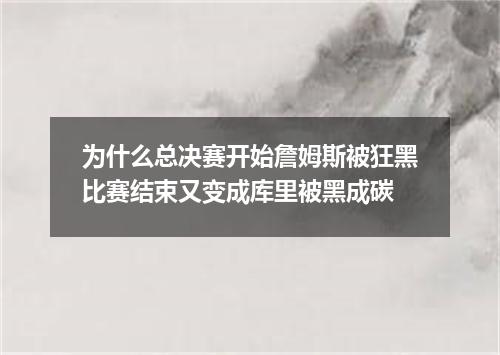 为什么总决赛开始詹姆斯被狂黑比赛结束又变成库里被黑成碳