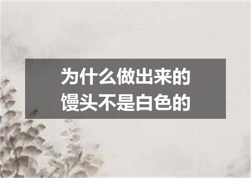 为什么做出来的馒头不是白色的