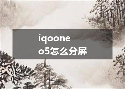 iqooneo5怎么分屏