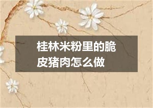 桂林米粉里的脆皮猪肉怎么做