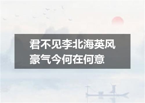 君不见李北海英风豪气今何在何意