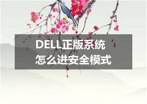 DELL正版系统怎么进安全模式