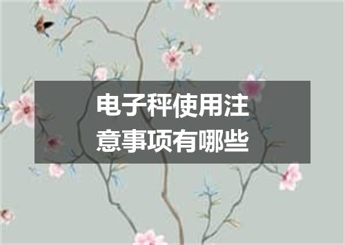 电子秤使用注意事项有哪些