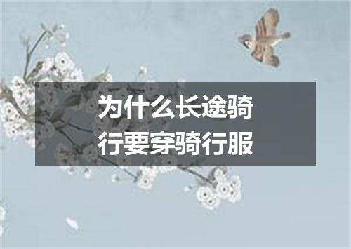 为什么长途骑行要穿骑行服