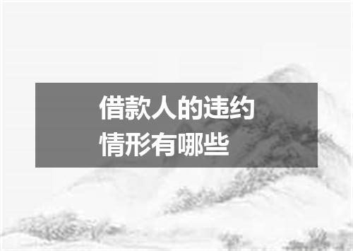 借款人的违约情形有哪些