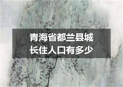 青海省都兰县城长住人口有多少