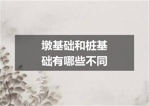 墩基础和桩基础有哪些不同