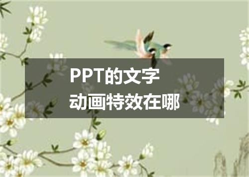 PPT的文字动画特效在哪