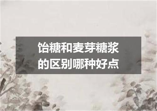 饴糖和麦芽糖浆的区别哪种好点