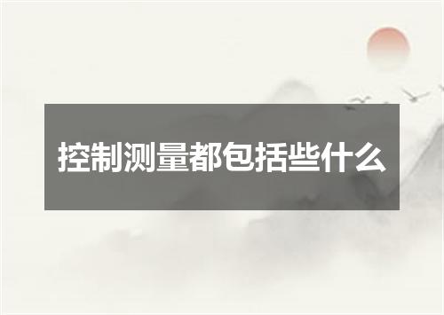 控制测量都包括些什么