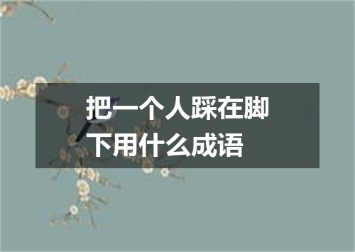 把一个人踩在脚下用什么成语