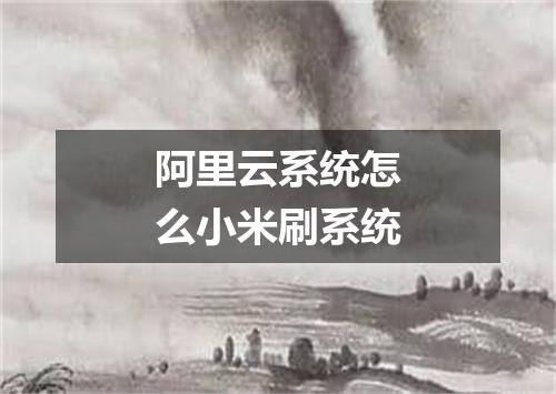 阿里云系统怎么小米刷系统
