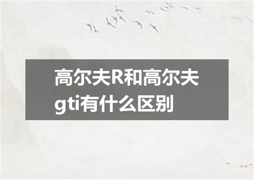 高尔夫R和高尔夫gti有什么区别