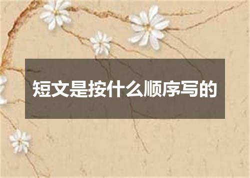 短文是按什么顺序写的