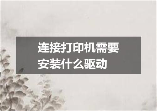 连接打印机需要安装什么驱动