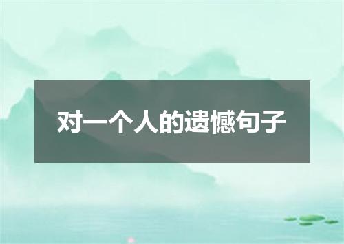 对一个人的遗憾句子